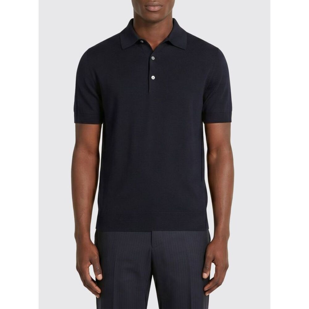 Zegna Polo Shirt Men Blue